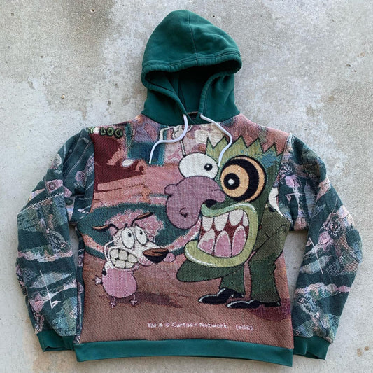 Courage The Cowardly Dog Print Long Sleeve Hoodie