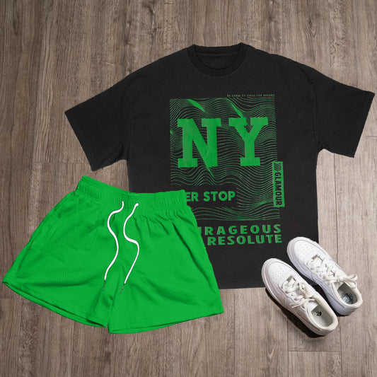 New York Never Stop Print Two-Piece Set