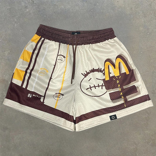Personalized stretch contrasting sports shorts