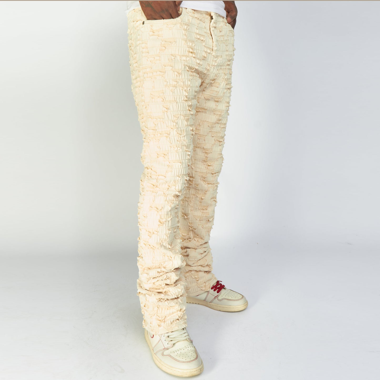 Lace casual street zipper trousers