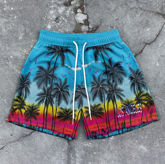 Hawaiian Print LA Mesh Shorts