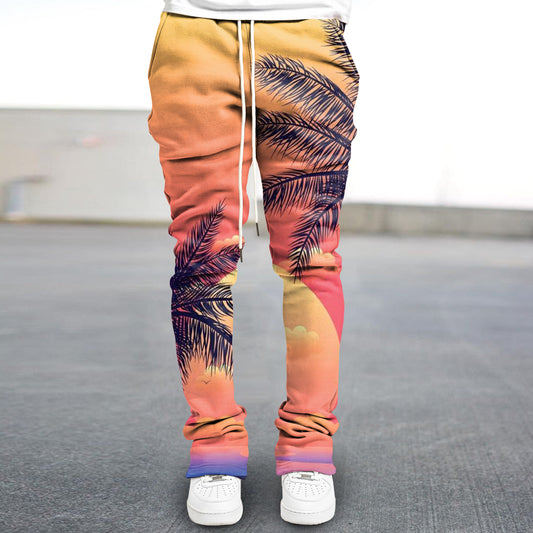 Retro trendy brand coconut tree hip-hop trousers
