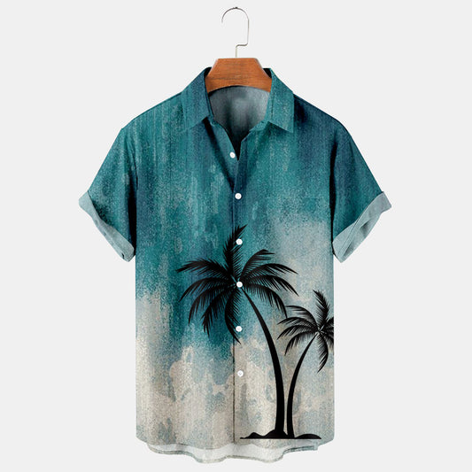 Ombre Coconut Tree Print Shirt