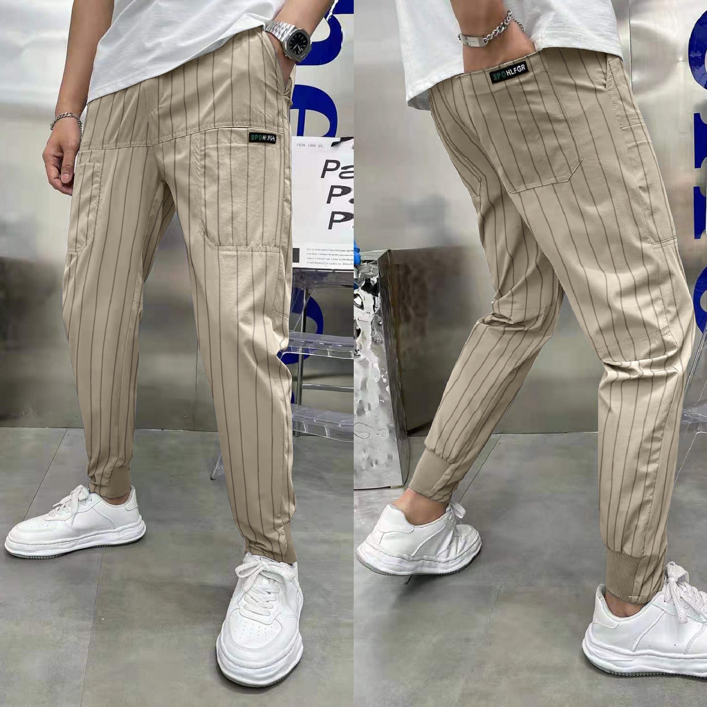 Striped Casual Men's Loose Trendy Straight Pants