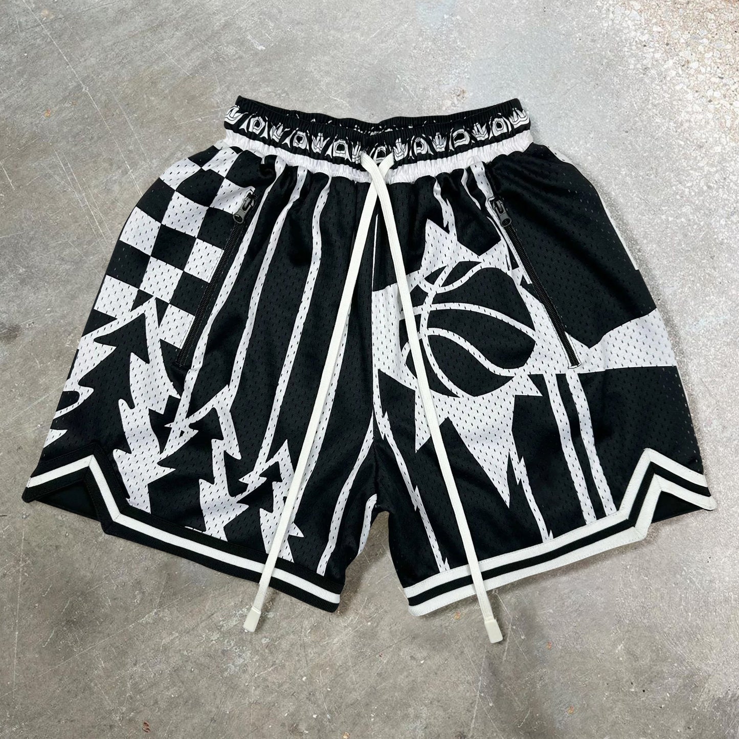 Basketball Team Vintage Mesh Zip Shorts