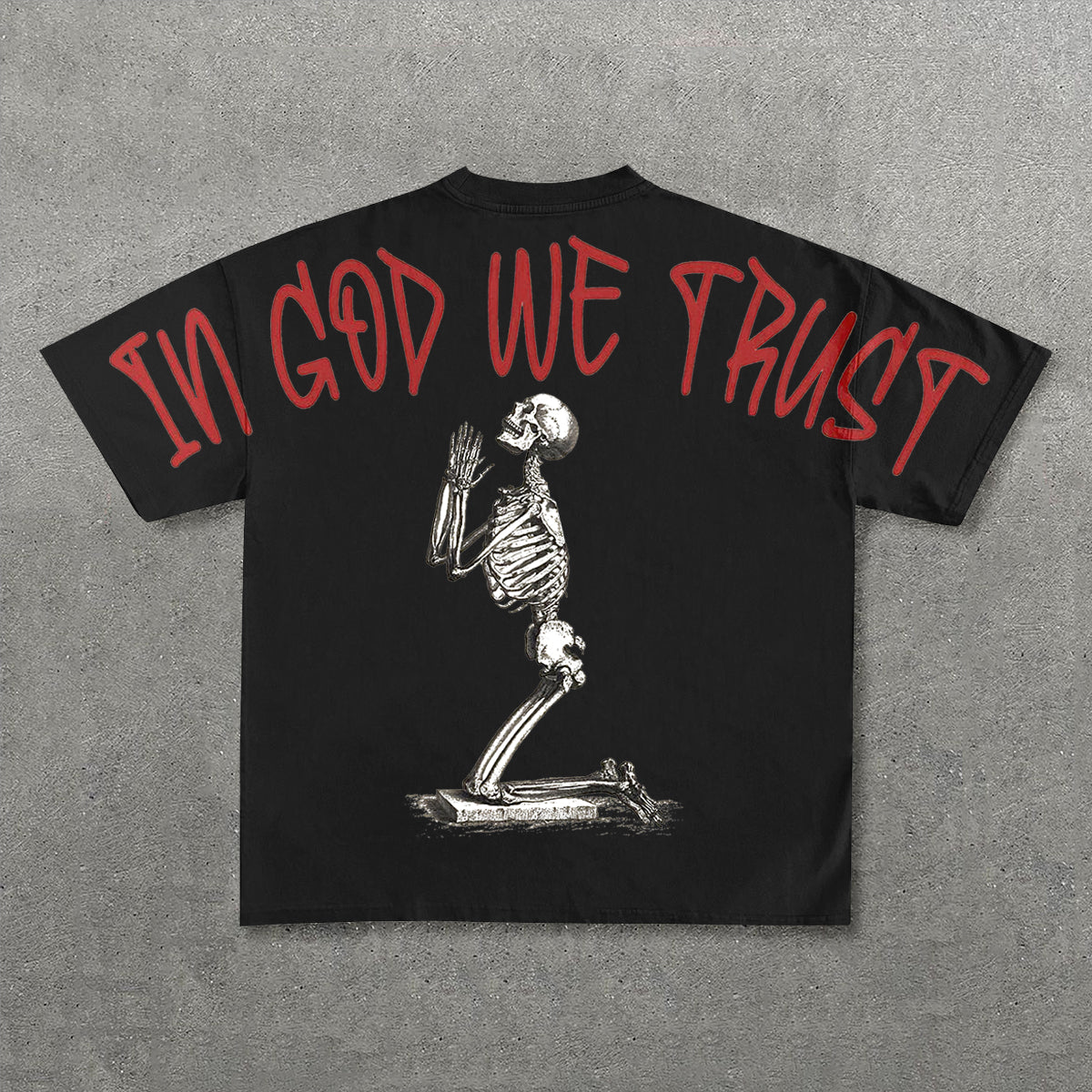 In God We Trust Print Short Sleeve T-Shirt