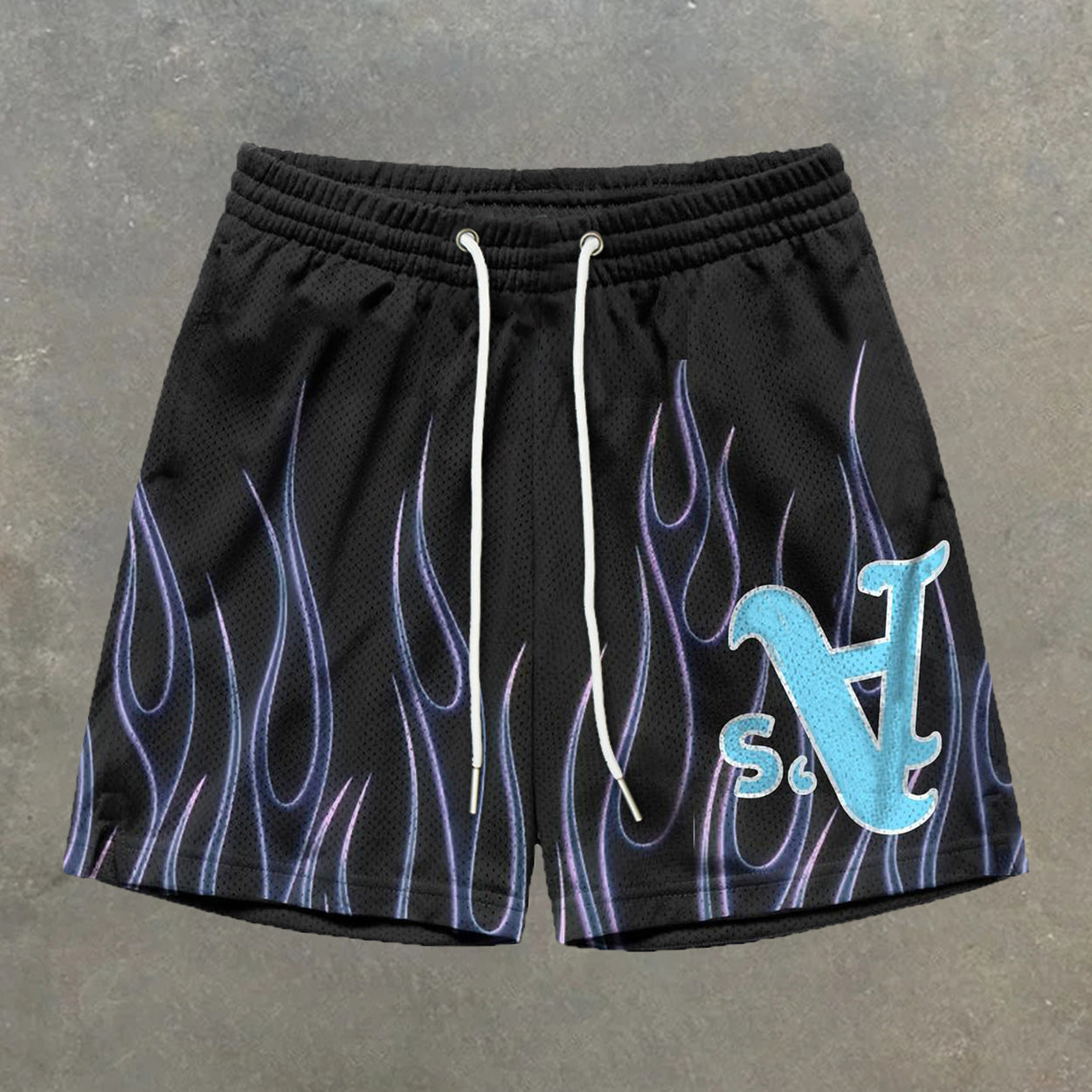 flame print shorts