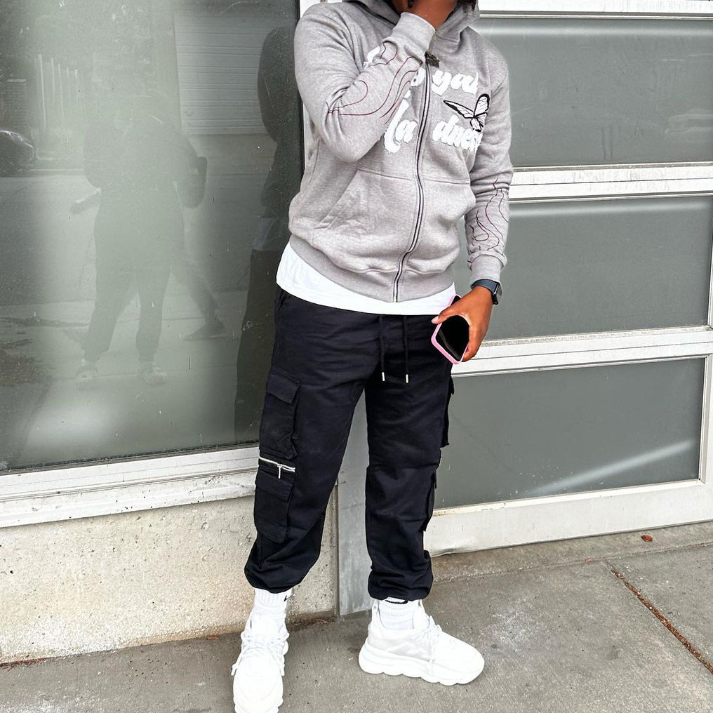 Retro hip hop trendy zipper hoodie