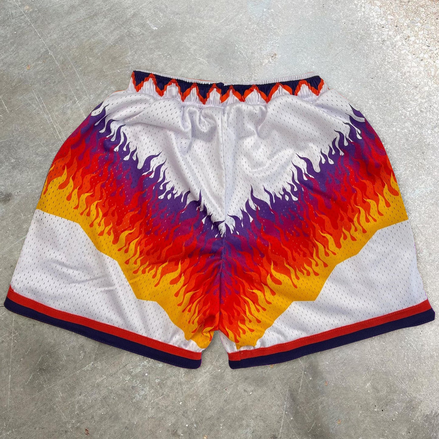 Flame Tide Zipper Mesh Shorts