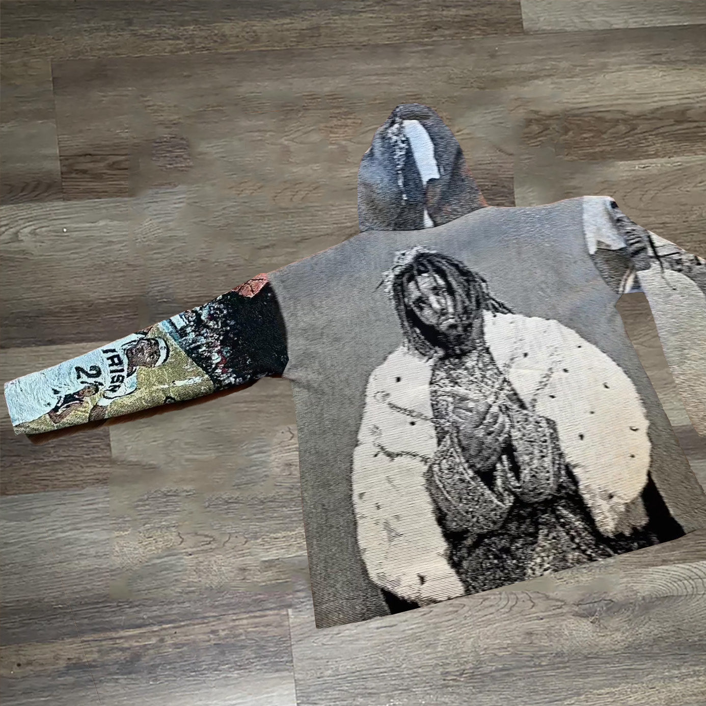 Hippie Tupac Print Long Sleeve Tapestry Hoodies