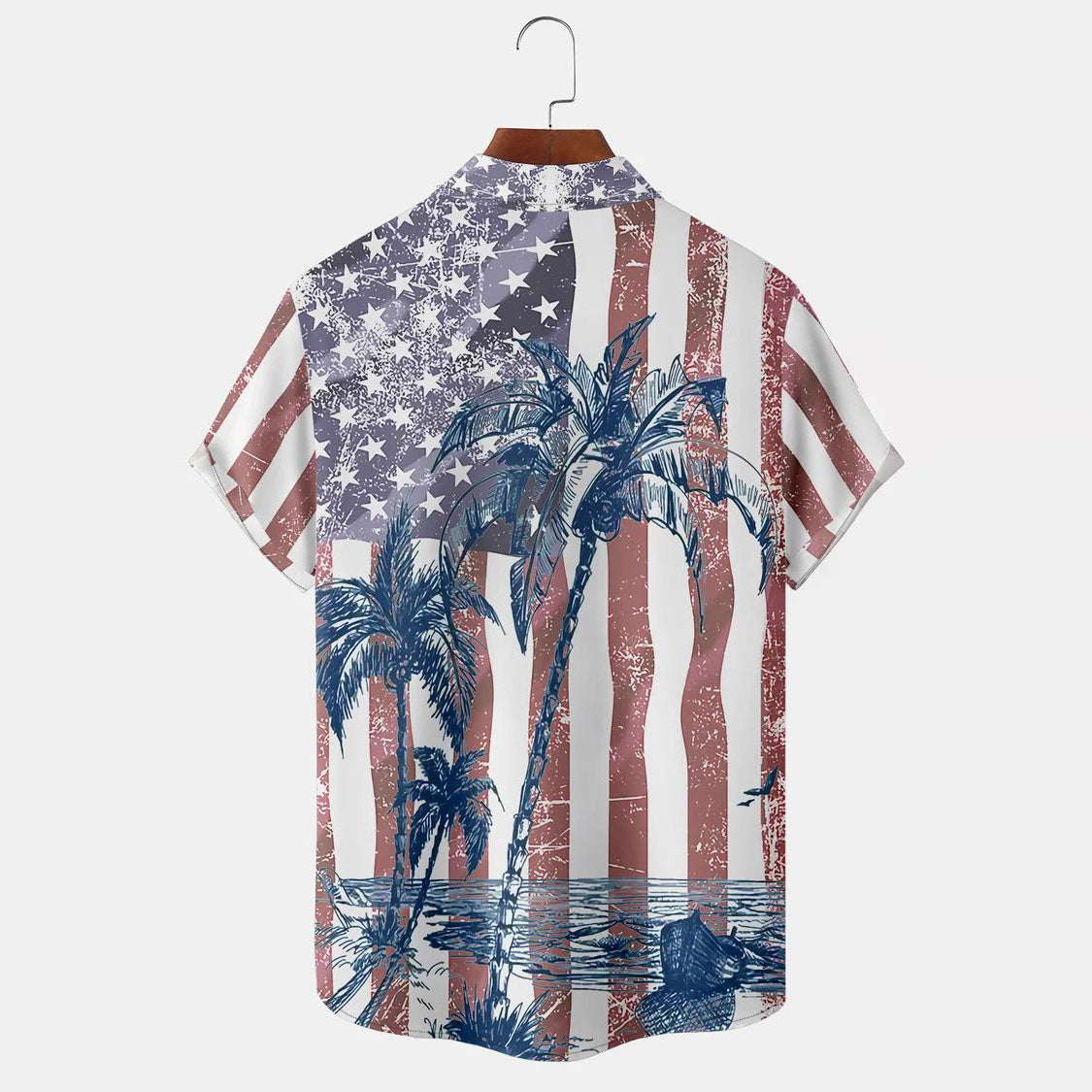 Flag Palm Tree Print Shirt