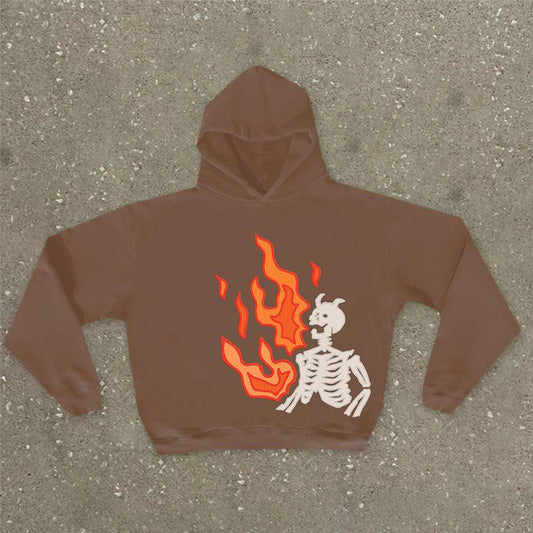Flame skull hoodie
