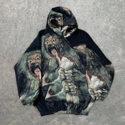 retro horror graphic street hoodie