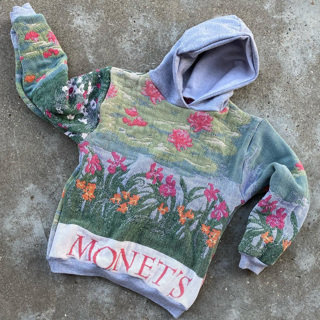 Monet’s Garden Print Long Sleeve Hoodie