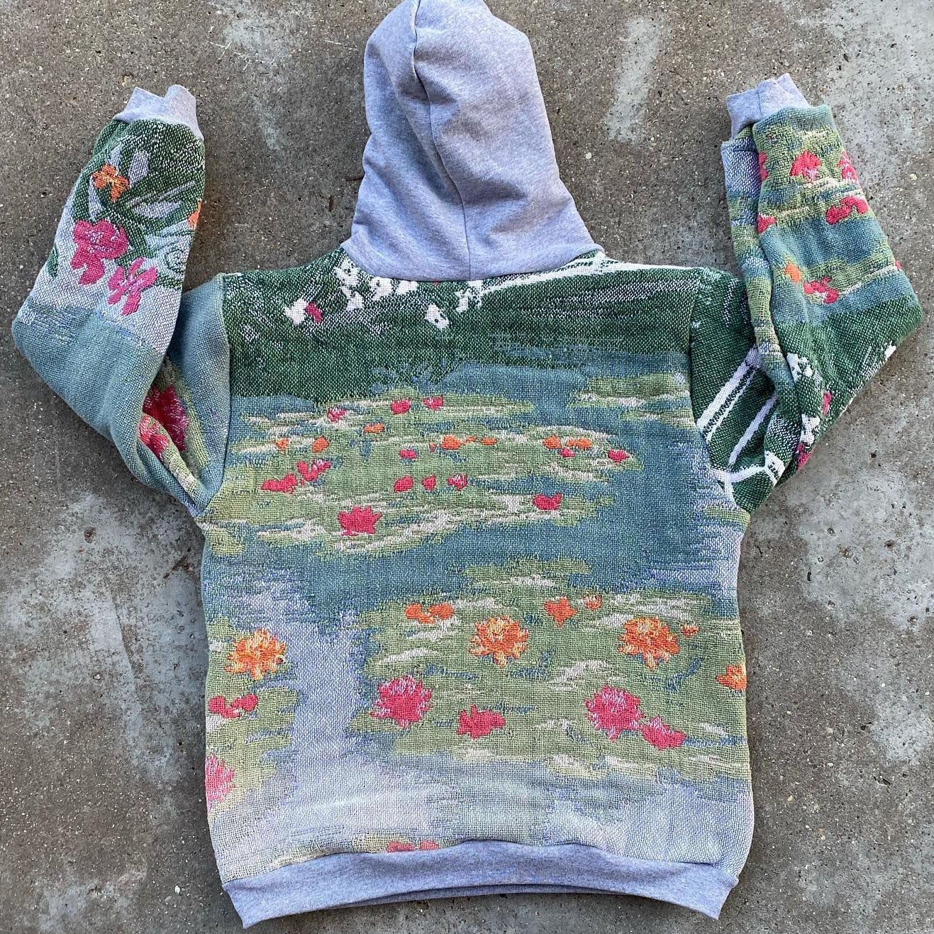 Monet’s Garden Print Long Sleeve Hoodie