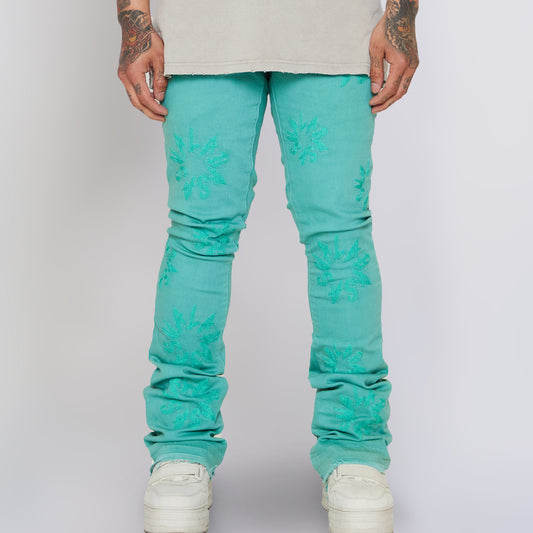 Vintage Print Fashion Pile Pants Jeans