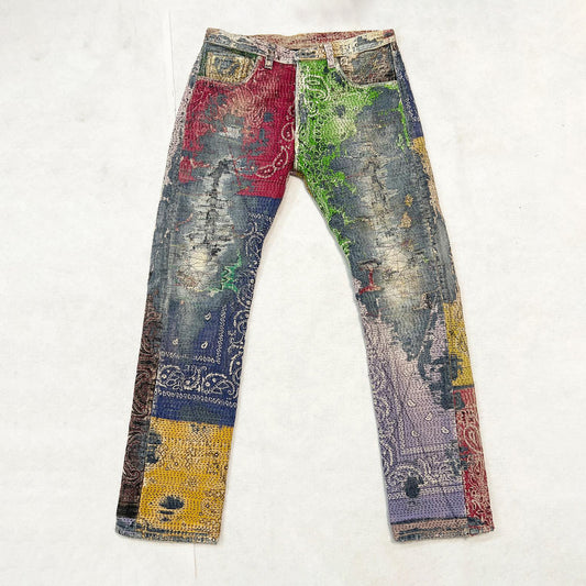 Contrast color noble luxury street jeans