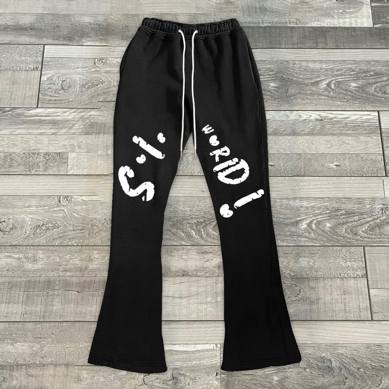 Trendy Personalized Letter Print Flared Pants