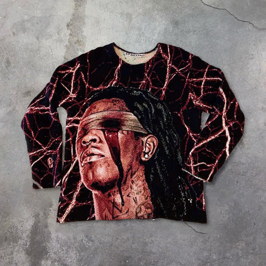 Retro trendy printed street hip-hop sweatshirt