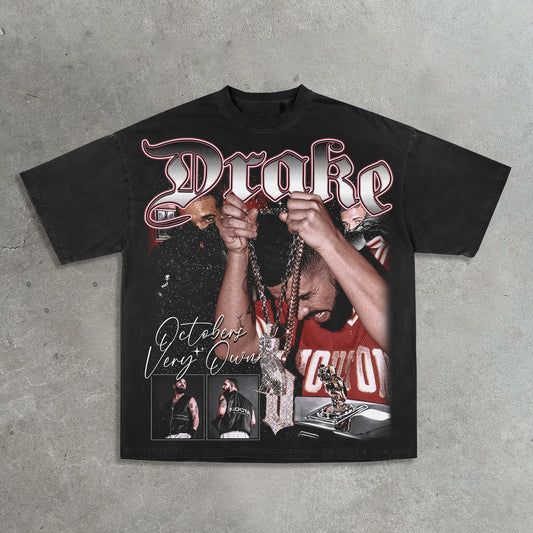 Rap singer deake printed T-shirt