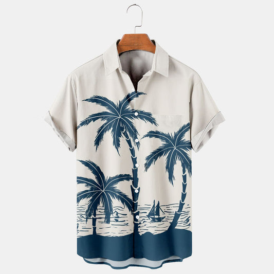 Casual coconut tree print shirt