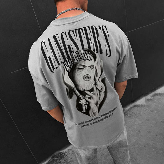 Casual Gangster's Paradise Print Short Sleeve T-Shirt
