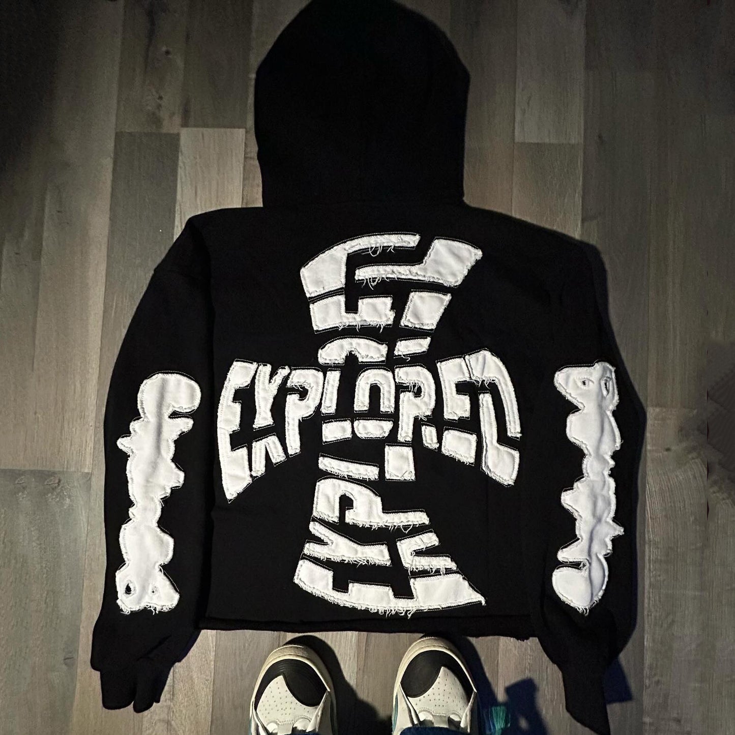 Casual street patchwork patch sports hoodie
