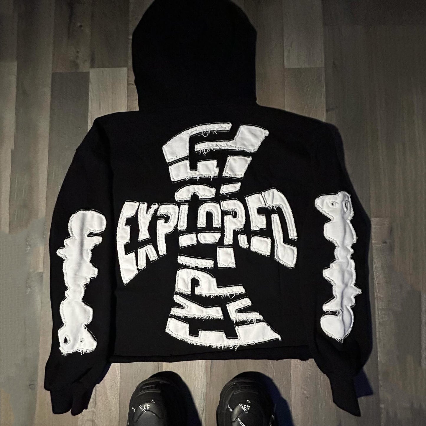 Casual street patchwork patch sports hoodie