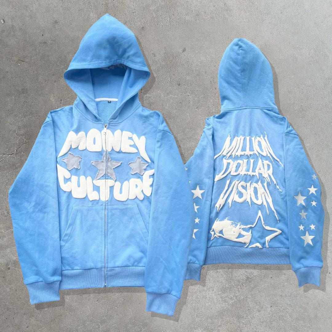 Millioim dollar vision casual street zip hoodie