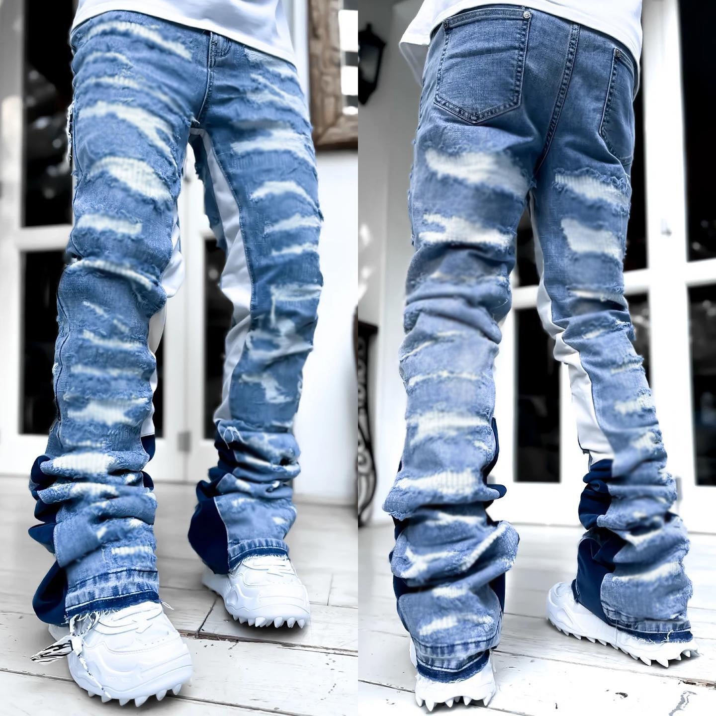 Stylish Solid Color Retro Jeans