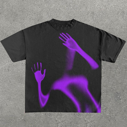 Casual Hand Phantom Print Short Sleeve T-shirt