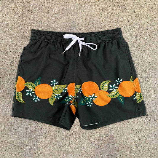 Resort Orange Pattern Seaside Beach Shorts