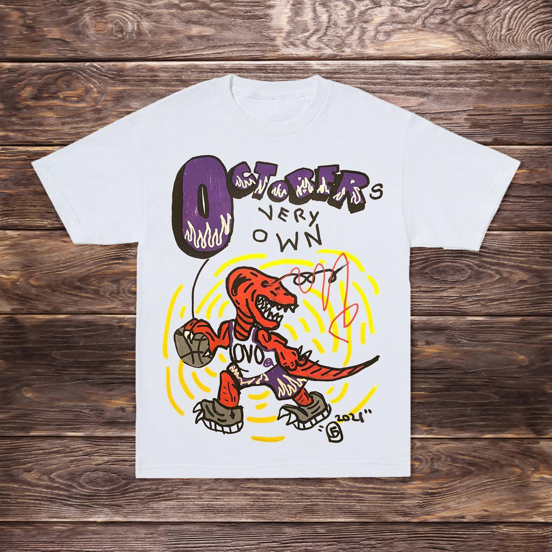 Personalized graffiti dinosaur print T-shirt