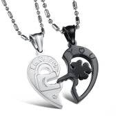 Fashion Contrast Color Love Personality Lock Cylinder Couple Necklace