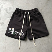 Angel Print Vintage Casual Shorts