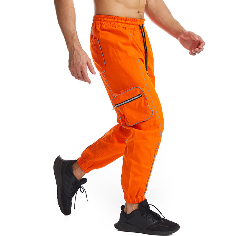 Workwear outdoor sports night running reflective trousers