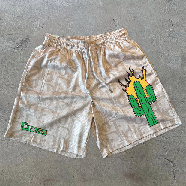 Cactus Print Street Hip Hop Shorts