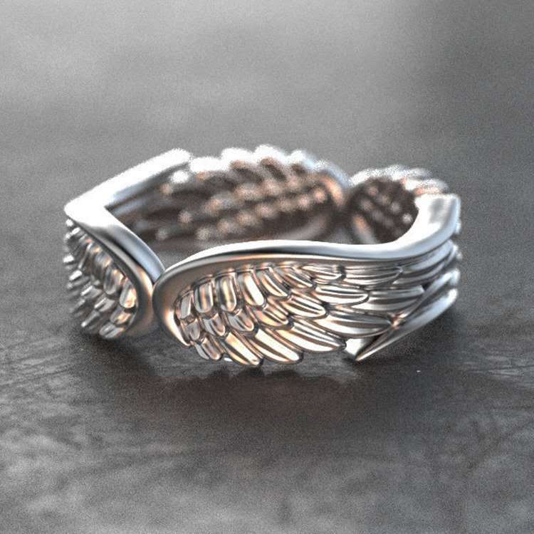 angel wings feather wings vintage thai ring