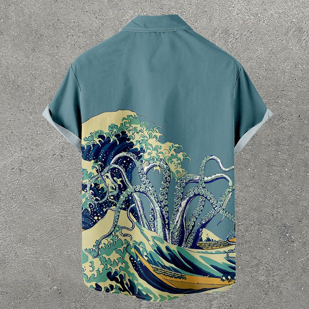 Casual Undersea Print Short Sleeve Shirt
