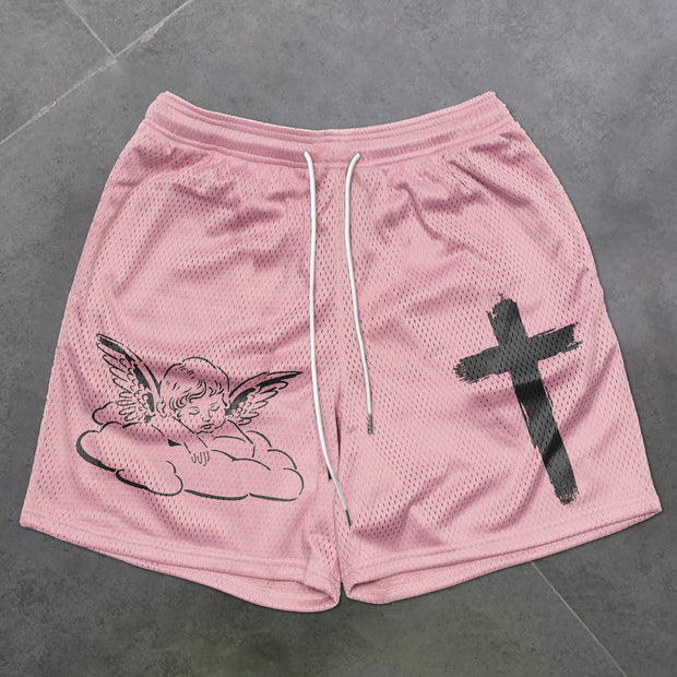 Go to Angel Cross tide brand mesh shorts