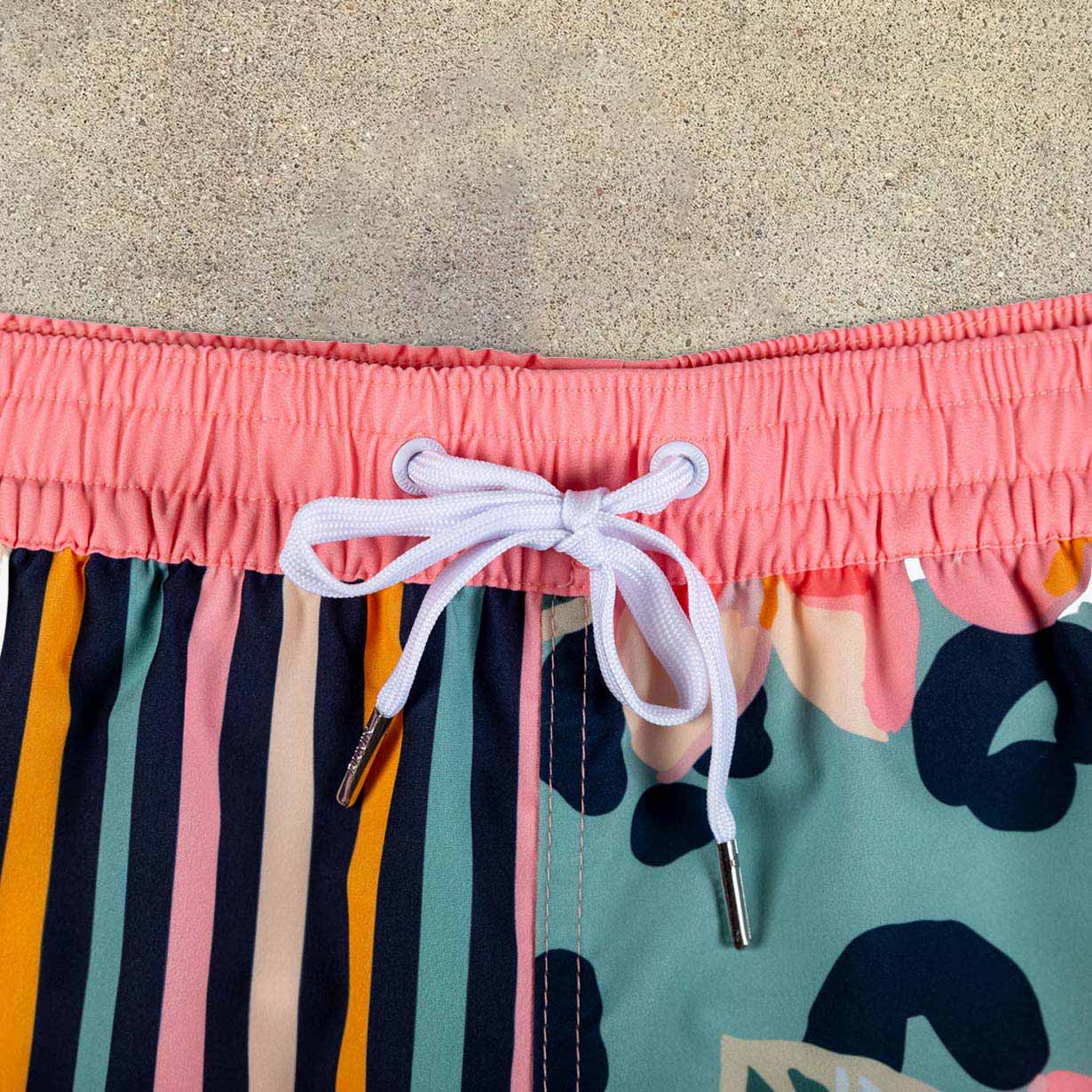 Paneled Colorblock Beach Resort Shorts