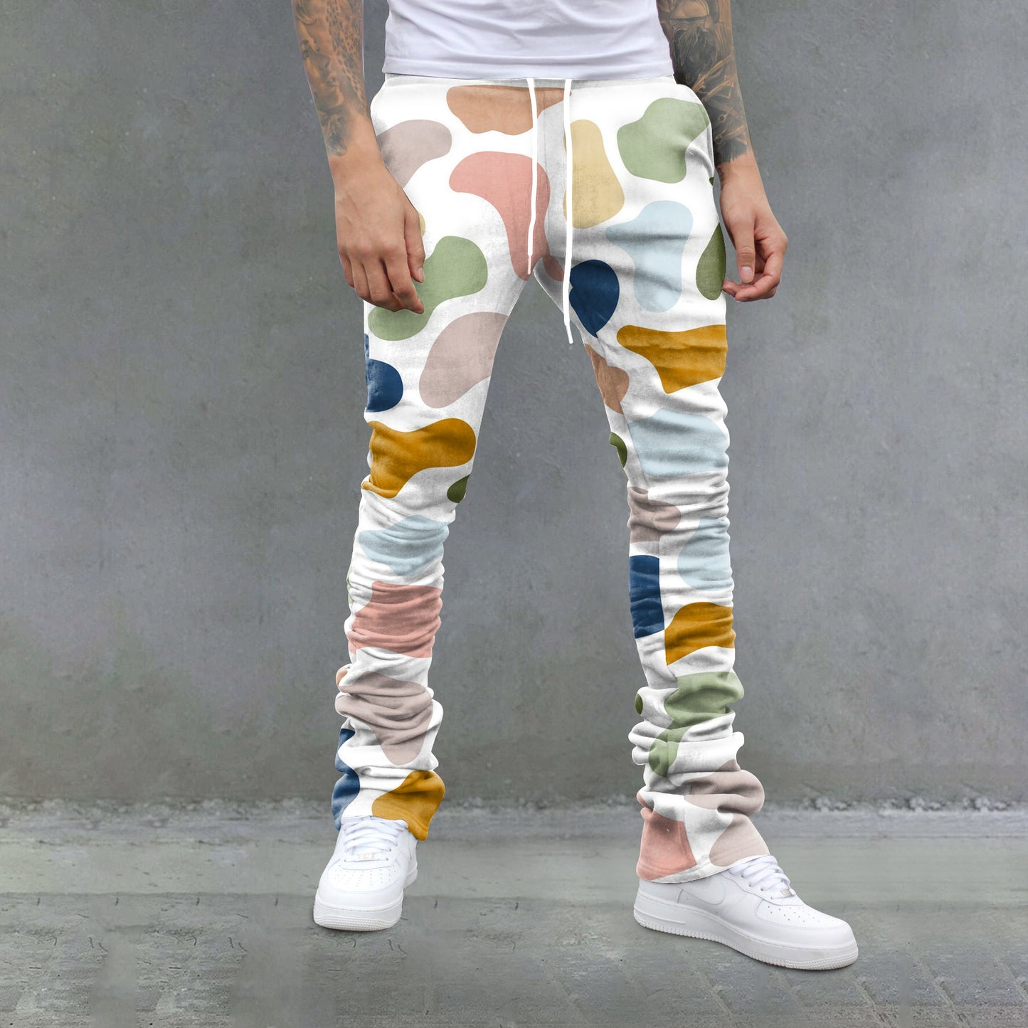 Trendy print hip hop trousers