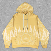 casual statement flame print hoodie
