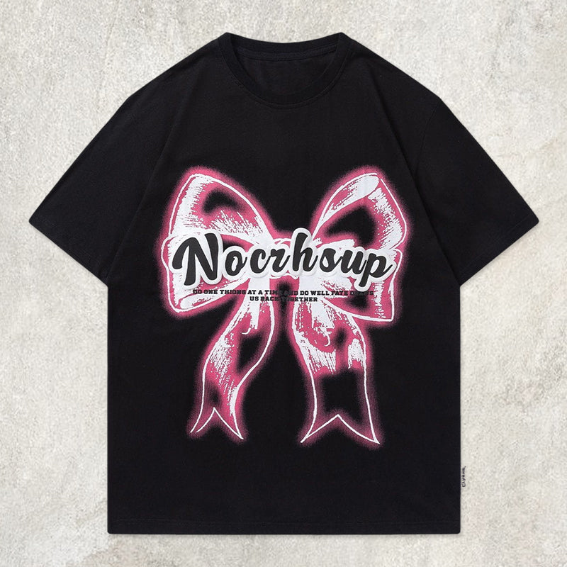 Fluorescent Bow Letters Graphic Tee