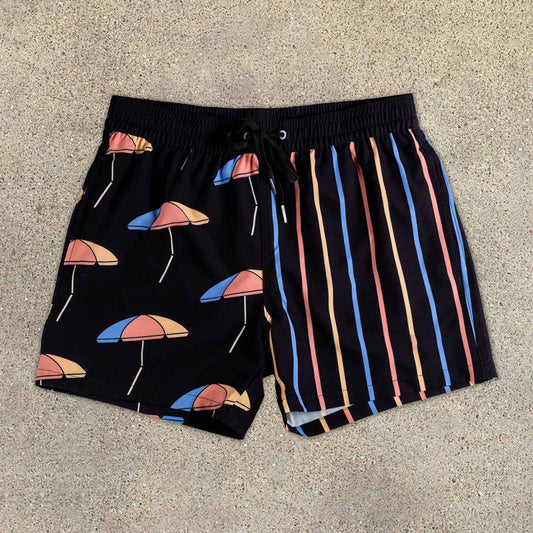 Vacation style retro seaside beach stitching shorts
