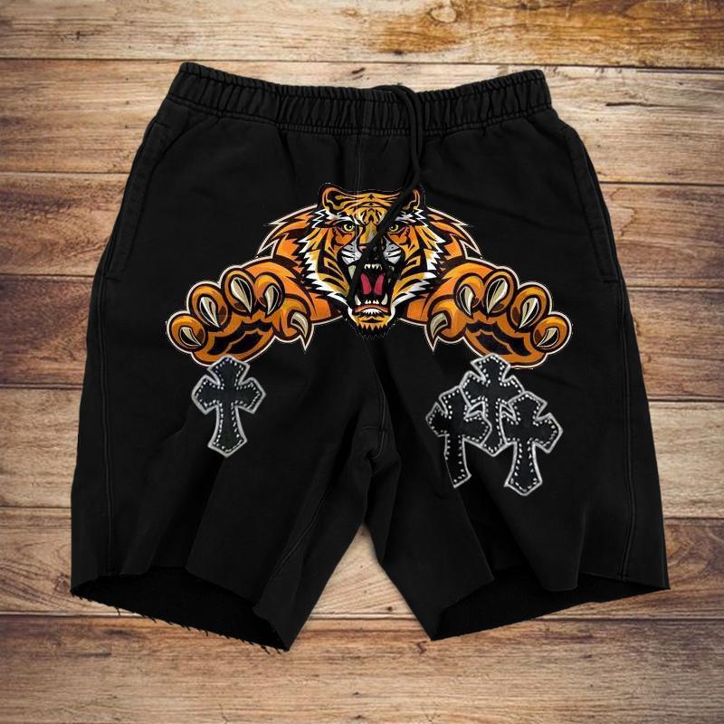 Personalized tiger print casual street shorts