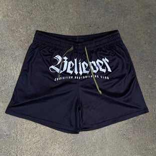 Casual Believer Letters Print Shorts