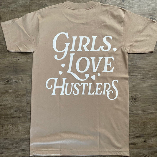Girls Love Hustlers Print T-Shirt