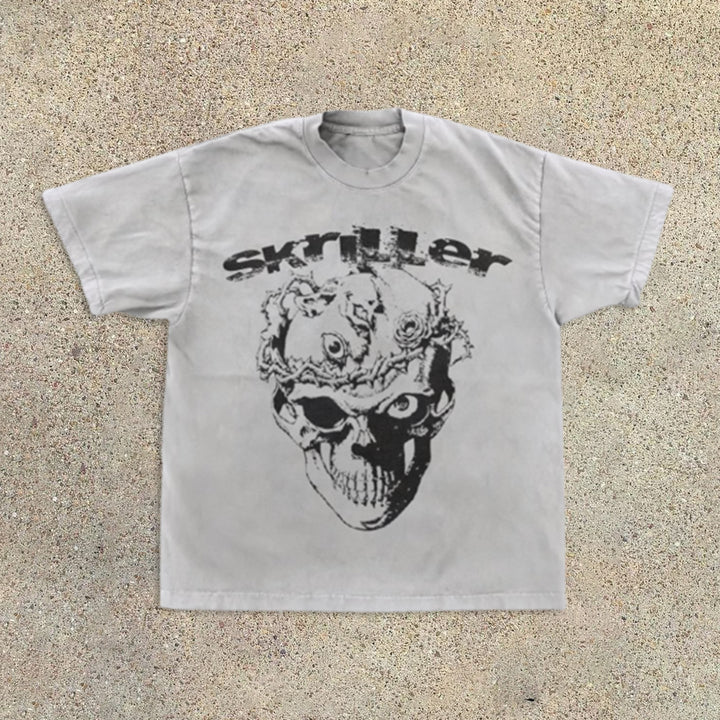 Skull Image Street Short Sleeve T-Shirt