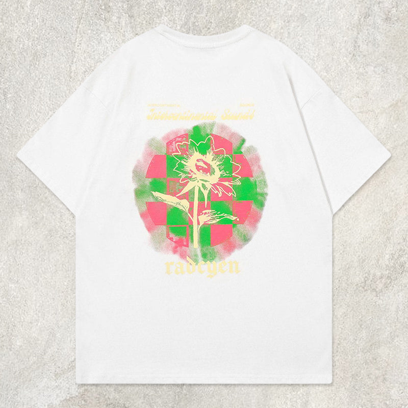 Patchwork Square Flower Graphic Tee